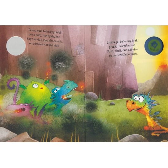 Veselé dračí dobrodružství s vtipným příběhem, krásnými ilustracemi a „prdícím“ tlačítkem.