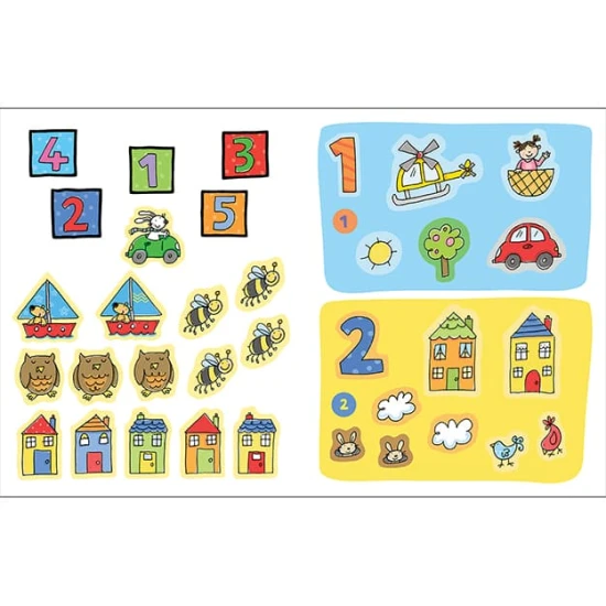 S touto samolepkovou knížkou se dětičky pobaví a zároveň si procvičí první čísla.