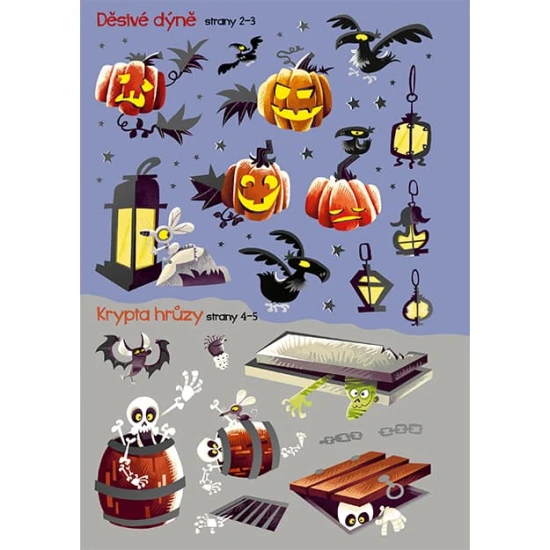 Jiri Models Třpytivý Halloween Moje první samolepkování S touto samolepkovou knížkou se dětičky pobaví s nálepkami a poznají magický svět Halloweenu a strašidelných bytostí.