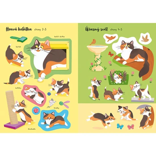 Jiri Models Kočky a koťátka Samolepková knížka Samolepková knížka Kočky a koťata – opakovaně použitelné samolepky pro děti