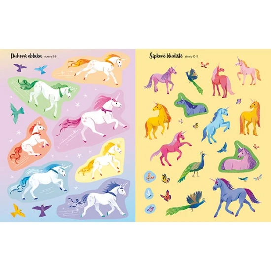 Jiri Models Jednorožci Samolepková knížka Samolepkový sešit s jednorožci a magickými nálepkami