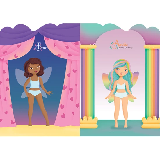 Jiri Models Šaty pro víly a jednorožce Tvarované oblékání se samolepkami Samolepková knížka pro děti – oblékej víly a jednorožce, tvořte módní kombinace a užívej si kreativní zábavu.