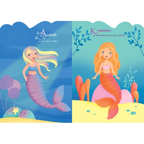 Jiri Models Šaty pro mořské víly Tvarované oblékání se samolepkami Samolepková knížka s mořskými víly – tvůrčí oblékání s omalovánkami a samolepkami pro děti.