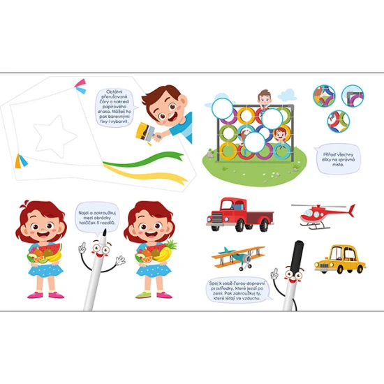 Stíratelný sešit pro děti – Trénink předškolních dovedností