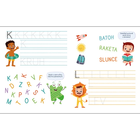 Stíratelný sešit pro děti – Trénink předškolních dovedností