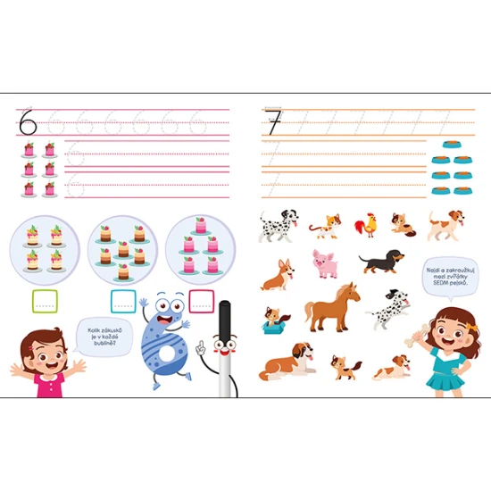 Stíratelný sešit pro děti – Trénink předškolních dovedností