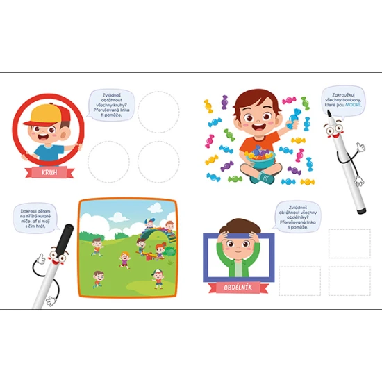 Stíratelný sešit pro děti – Trénink předškolních dovedností