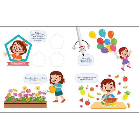 Stíratelný sešit pro děti – Trénink předškolních dovedností