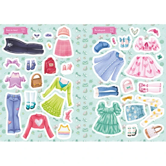 Jiri Models Nejlepší kamarádky Společný den Moje první oblečkování Samolepková knížka Nejlepší kamarádky – vytvoř vlastní outfity se 150+ samolepkami