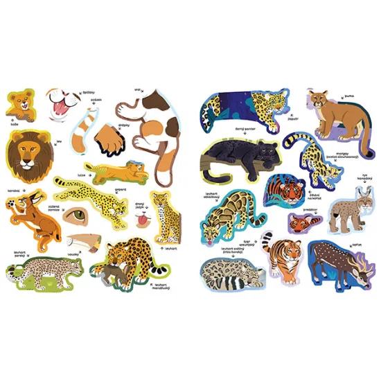 Jiri Models Samolepky pro zvídavé děti Šelmy Barevná samolepková knížka Šelmy s obrázky různých šelem a úkoly k vyplnění.