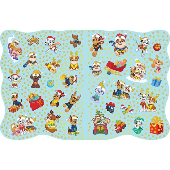 Nejkrásnější vánoční omalovánky se samolepkami Tlapková patrola – 24 stran omalovánek a 4 listy samolepek