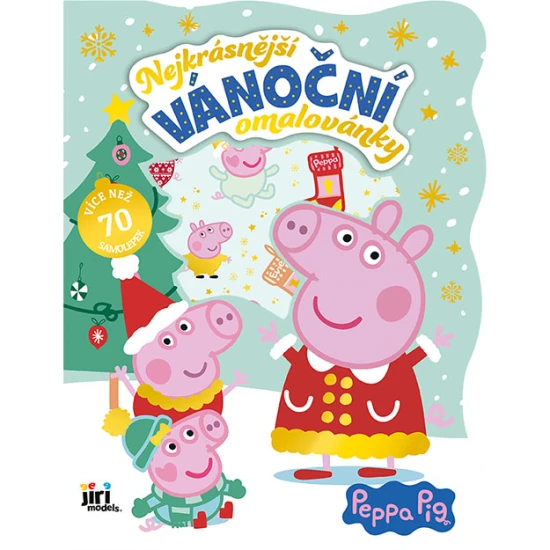 Nejkrásnější vánoční omalovánky se samolepkami Prasátko Peppa – 24 stran omalovánek a 4 listy samolepek
