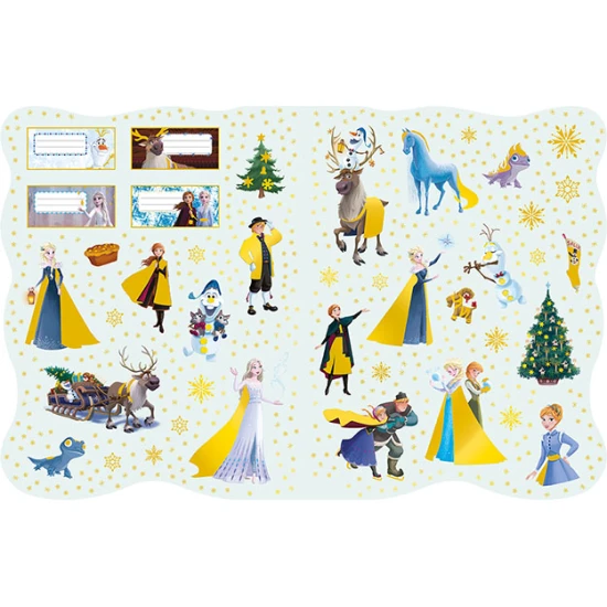 Nejkrásnější vánoční omalovánky se samolepkami Ledové království – 24 stran omalovánek a 4 listy samolepek