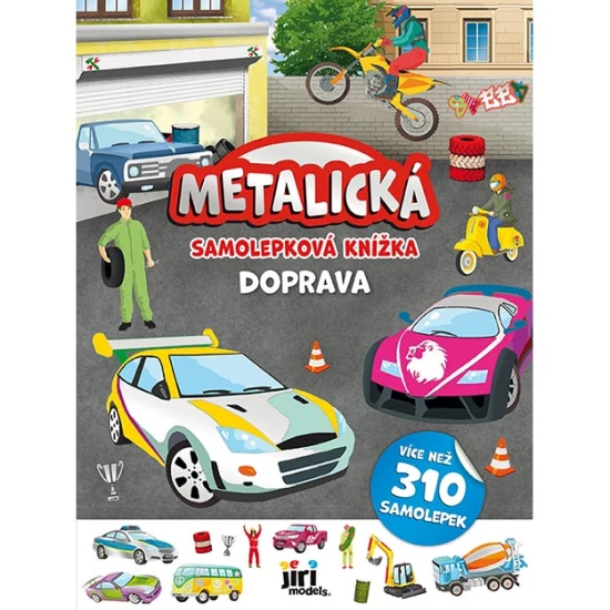 Doprava – metalická samolepková knížka pro děti s dopravními motivy Metalická samolepková knížka Doprava – 24 stran aktivit, 4 strany papírových a 4 strany metalických samolepek s dopravními motivy.