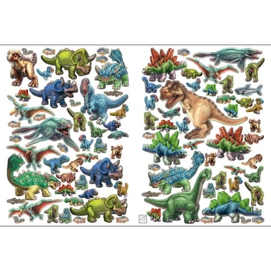 Dinosauři Metalická samolepková knížka – samolepky s metalickým efektem pro děti Dinosauři Metalická samolepková knížka – 24 stran aktivit, 4 strany papírových a 4 strany metalických samolepek s lesklým efektem.