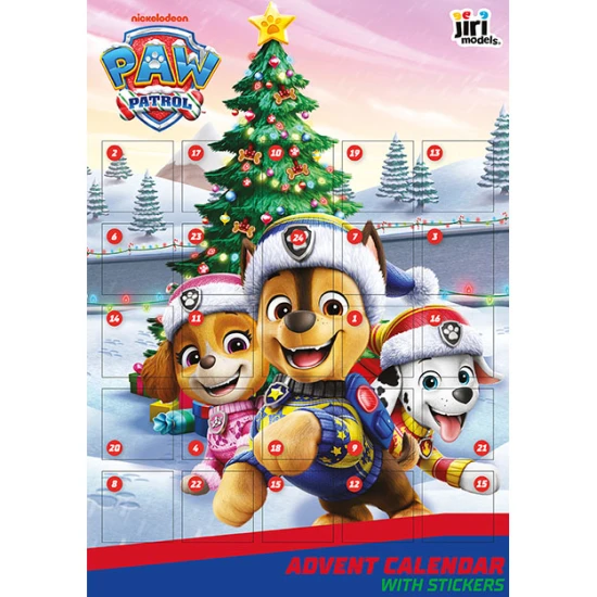 Adventný kalendár so samolepkami Labková patrola Adventný kalendár so samolepkami Labková patrola – Jiri Models 4734-4