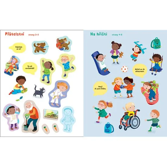 Jak vypadá zábava s kamarády? Krásně ilustrovaný nálepkový sešit zaujme každé dítě.