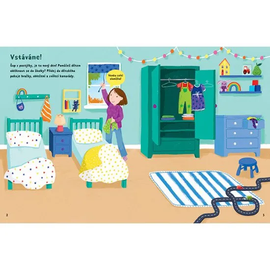 Víš jak by měl vypadat denní režim? Krásně ilustrovaný nálepkový sešit zaujme každé dítě.