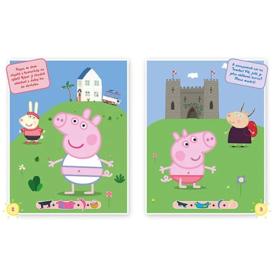 Samolepková knížka s oblíbenou postavičkou Peppa Pig rozvíjí kreativitu.