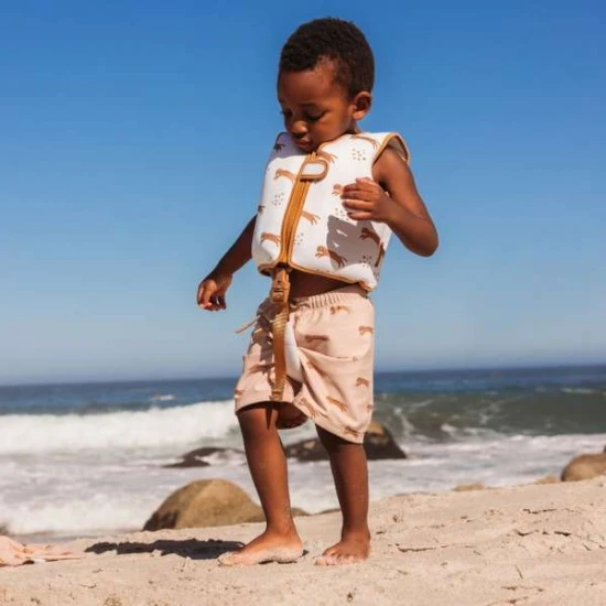 Plavecká vesta Swim Essentials Brown Leopard pro děti 2–3 roky