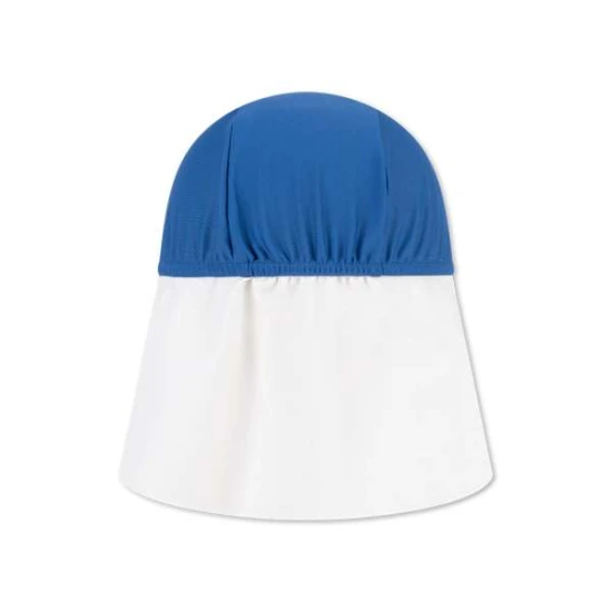 Plavecký klobouček s ochranou krku s UPF 50+ Modrý