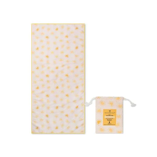 Plážová osuška z mikrovlákna Yellow Flower 135 × 65 cm