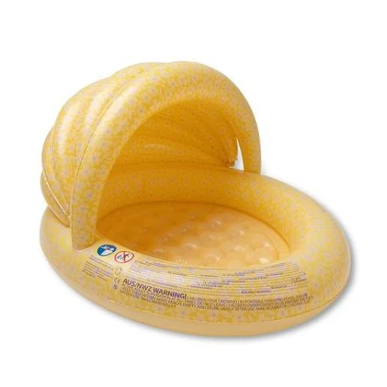 Dětský nafukovací bazén se stříškou Florish Yellow – žlutý bazén s květinovým vzorem.