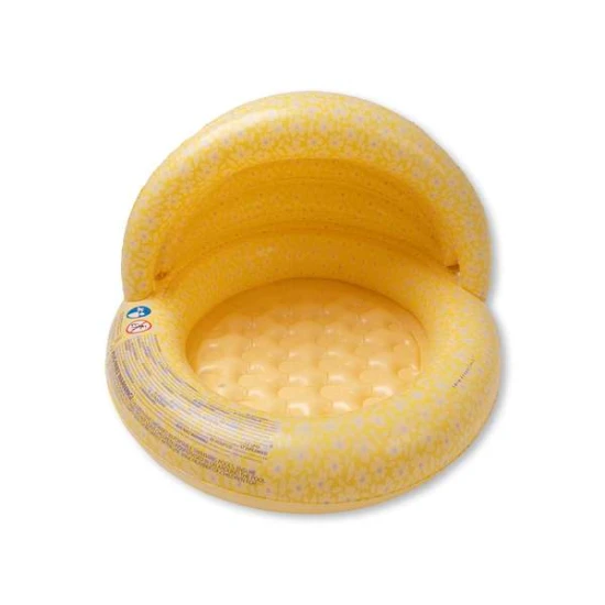 Dětský nafukovací bazén se stříškou Florish Yellow – žlutý bazén s květinovým vzorem.