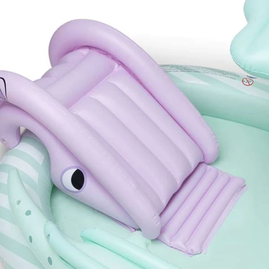 Nafukovací bazén se skluzavkou Swim Essentials Safari adventure 210 × 150 cm s rozstřikovačem slon