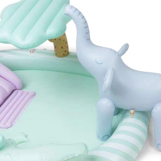 Nafukovací bazén se skluzavkou Swim Essentials Safari adventure 210 × 150 cm s rozstřikovačem slon