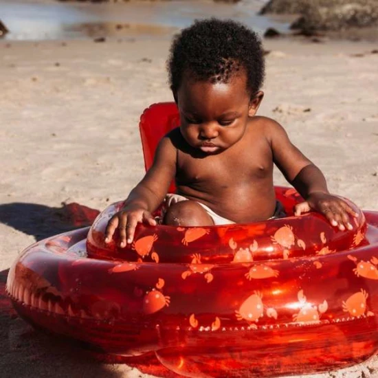 Nafukovací kruh pro miminka Oh Crab Swim Essentials se sedátkem a krabím motivem