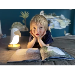 Dětská lampa s bluetooth reproduktorem Ptáček Bílý