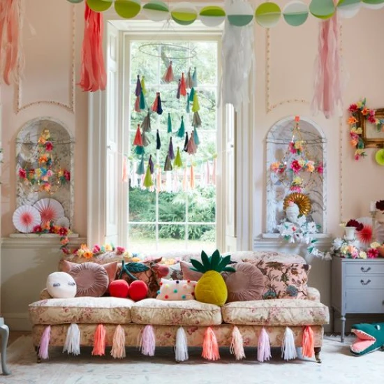 Rozety Bílé & neon 6 ks