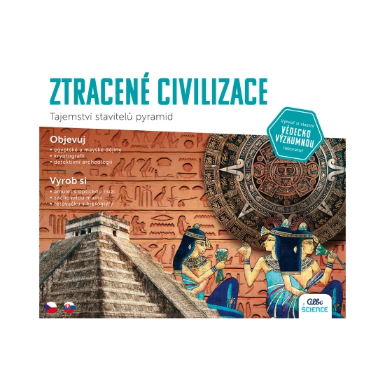 Ztracené civilizace: Archeologická sada s nástroji a artefakty.