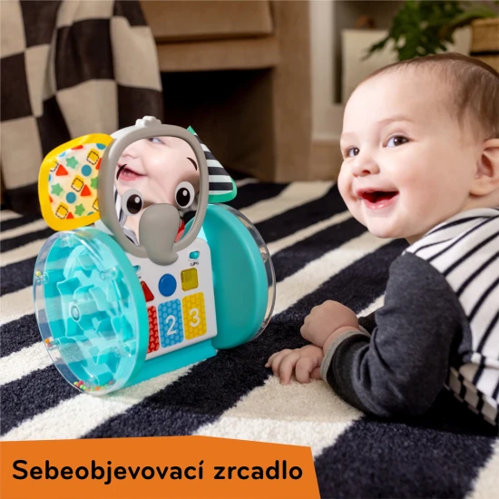 Baby Einstein Hudební slon Válejte se, zkoumejte a učte se s interaktivní plazící hračkou Baby Einstein.