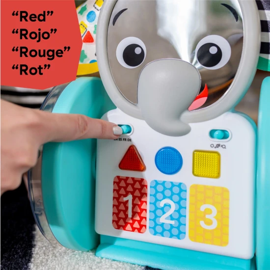 Baby Einstein Hudební slon Válejte se, zkoumejte a učte se s interaktivní plazící hračkou Baby Einstein.