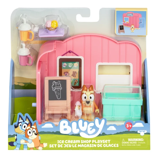 Bluey Obchod se zmrzlinou - mini hrací souprava s figurkou Bingo a doplňky.