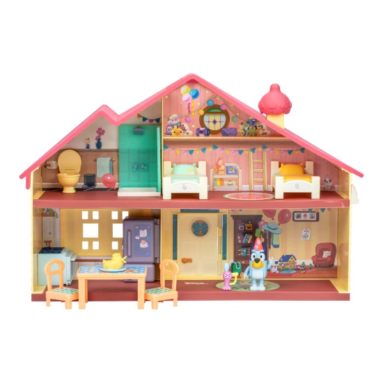 Moose Toys Bluey Narozeninová oslava – domeček s figurkou Bluey a doplňky.