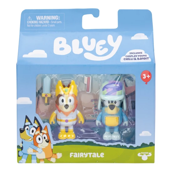 Pohádka Bluey - 2ks figurek mladí Chilli a Bandit s doplňky.