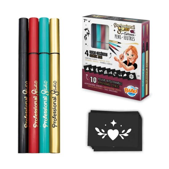 Zlaté tetování na tělo s kreativní sadou Tetovací pera Gold