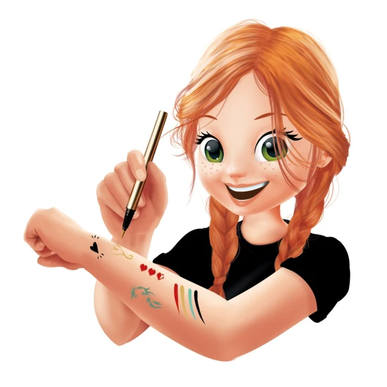 Zlaté tetování na tělo s kreativní sadou Tetovací pera Gold