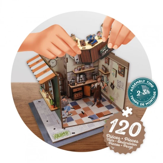 DIY kavárna Diorama Buki miniaturní kavárna s LED osvětlením