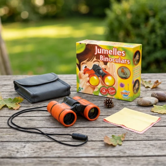 Dětský dalekohled se zvětšením 4x a velikostí objektivu 32mm, určený pro pozorování zvířat a přírody.