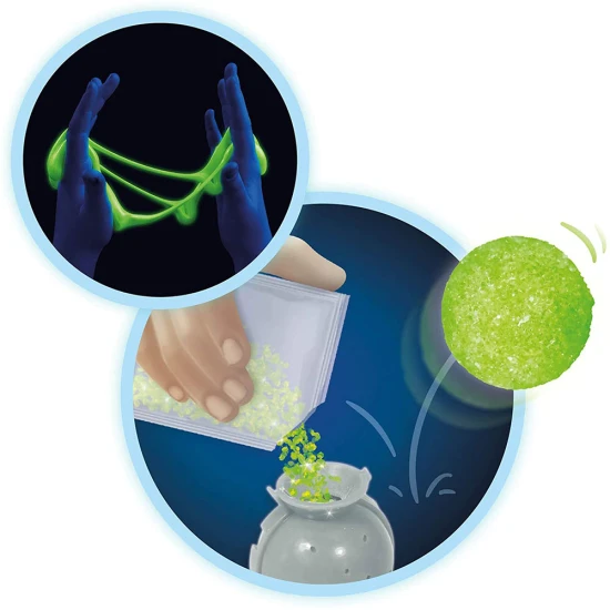 MMEGA pokusy se světélkováním je chemická souprava pro experimentování a výrobu Fluo (zářivých) a Glow (světélkujících) hmot.