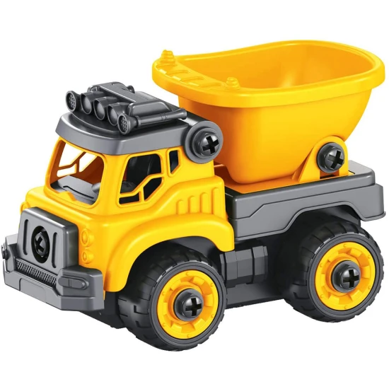 Stavebnice stavebních strojů (2 varianty: bagr a nákladní automobil) na dálkové ovládání, které si dítě sestaví samo. 