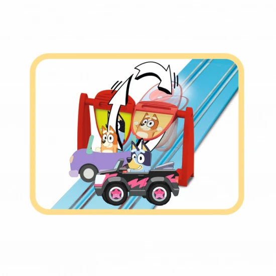 Autodráha Carrera FIRST s autíčky Bluey a Bingo, dětská závodní dráha s rovinkami, zatáčkami a bránkami