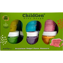 Plastelína se třpytkami v kelímku 6 ks