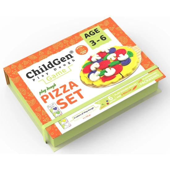 ChildGen Modelovací sada Pizza - přírodní plastelína s formičkami a hrací podložkou.