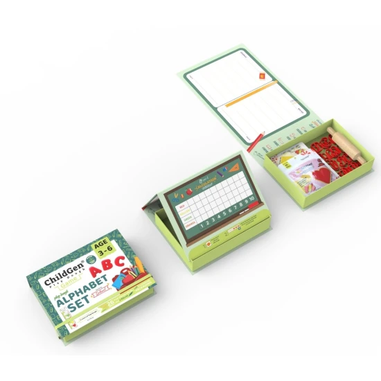 ChildGen Modelovací sada Abeceda - přírodní plastelína s formičkami a hrací podložkou.