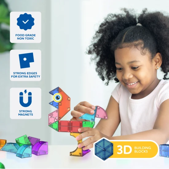 Magnetické kostičky Cubixx Creative Pack – 85 ks, kreativní set magnetických kostiček pro děti od 3 let